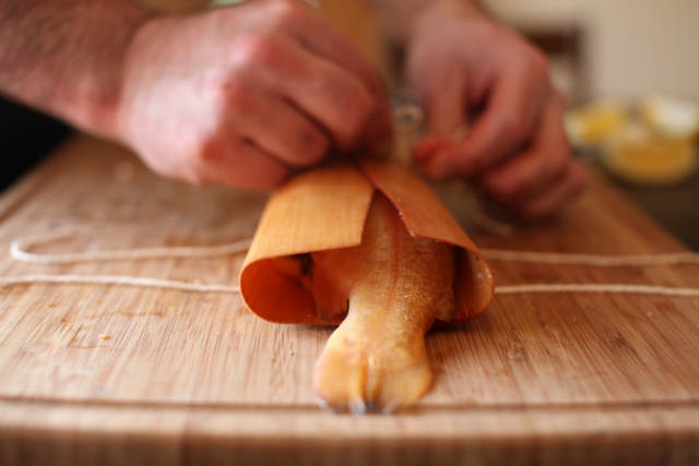 Campfire Trout in an Alder Grilling Wrap