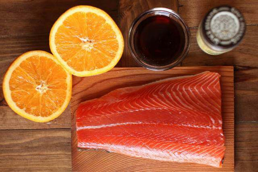 Cedar Plank Salmon Orange Maple Cardamom Glaze