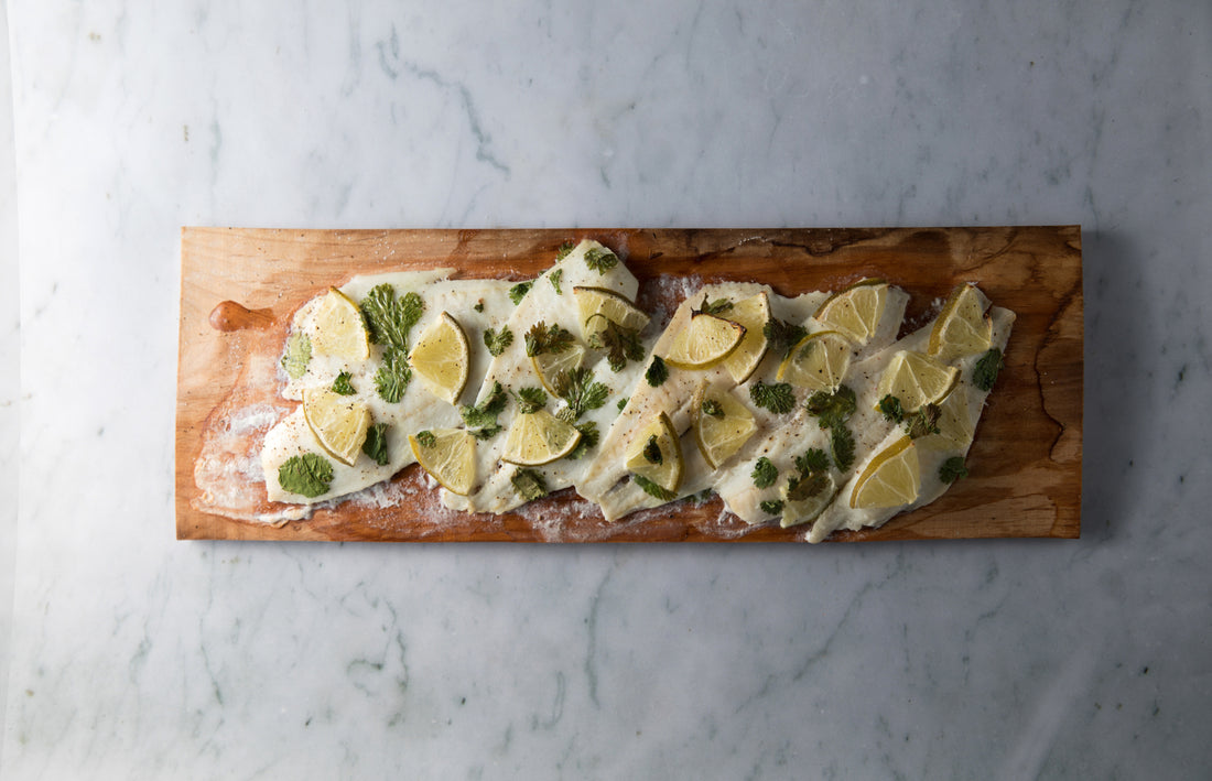 Oven Roasted Alder Planked Flounder