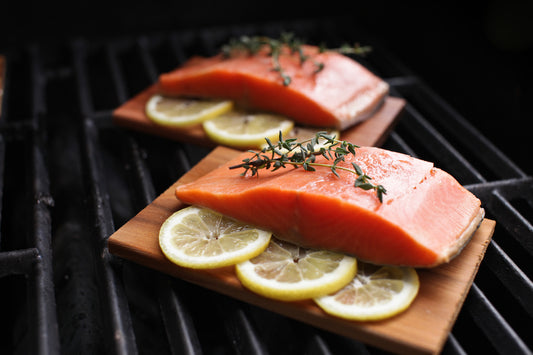 Cedar Plank Salmon with Lavender Honey Glaze