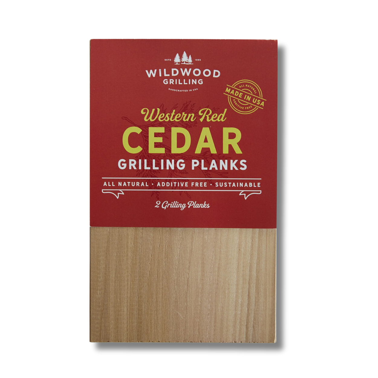 12 Pack of 5" x 8" Western Red Cedar Planks: 6, Retail Packaged 2-Packs