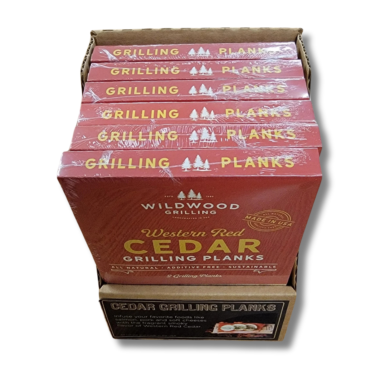 12 Pack of 5" x 8" Western Red Cedar Planks: 6, Retail Packaged 2-Packs