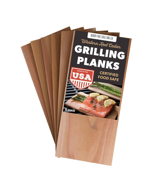 5" x 11" 6-Pack Cedar Planks for Grilling Salmon