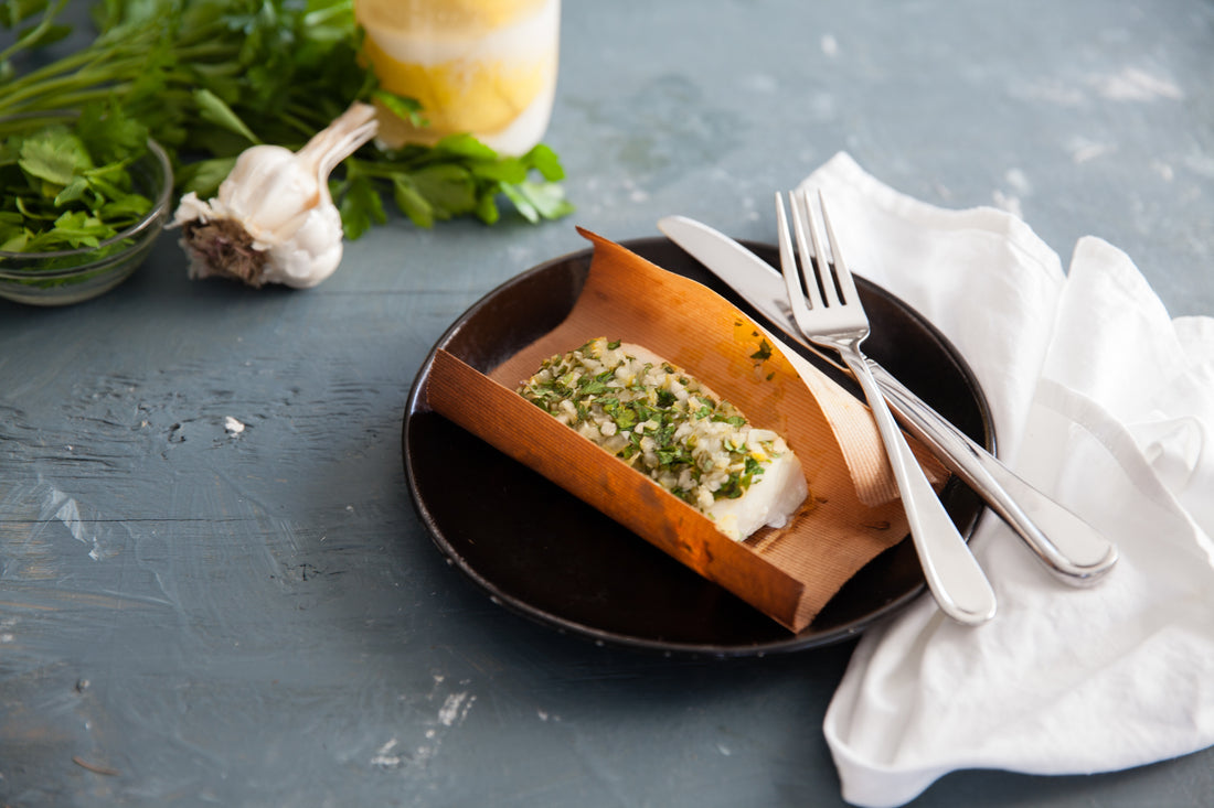 Cedar Cod Cedar Wrapped Cod with preserved Lemon – Wildwood Grilling Outlet