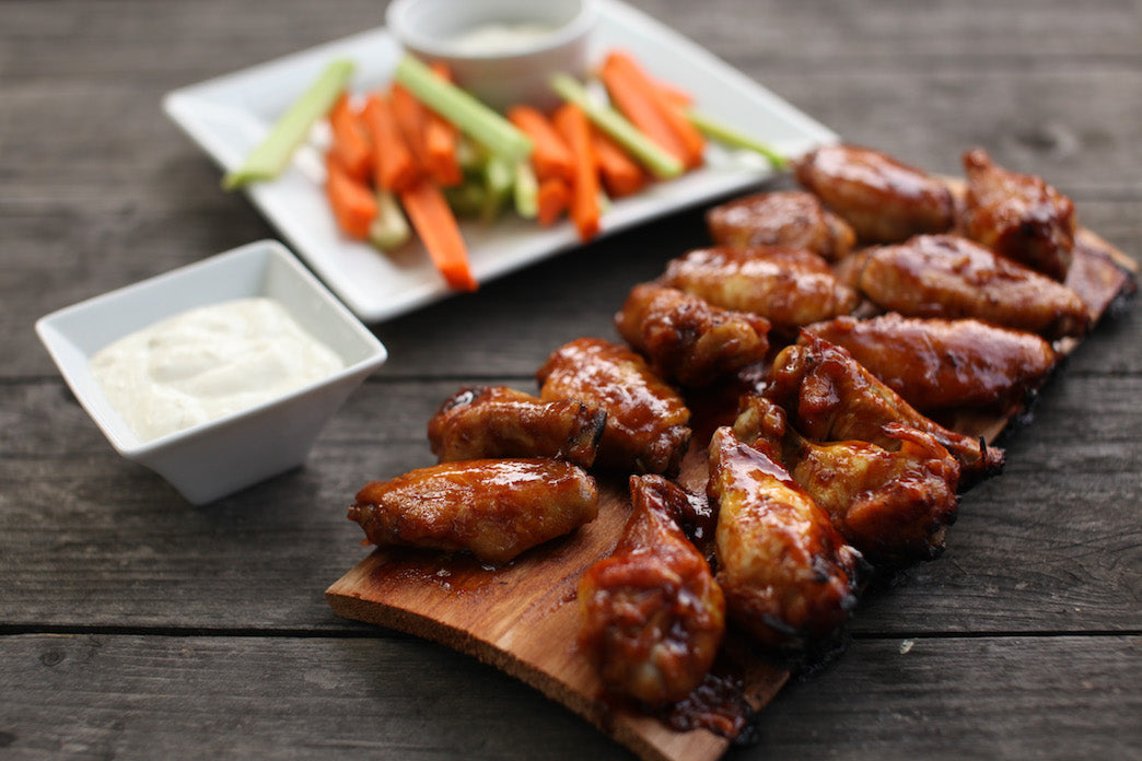 Game Day Chicken Wings on Alder Grilling Planks
