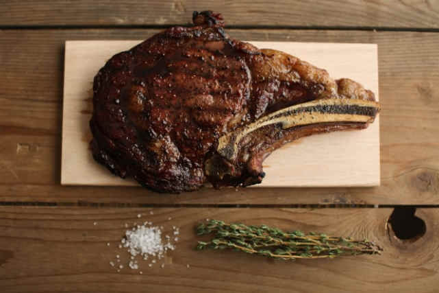 Ribeye on Grilling Plank