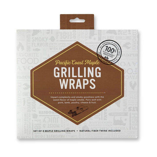 8-Pack of Maple Grilling Wraps: 7.25" x 8" with Twine