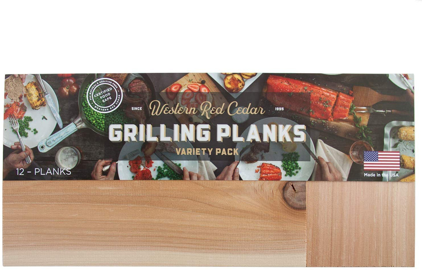 Cedar Grilling Plank Party Pack - 12 Planks in 3 Sizes