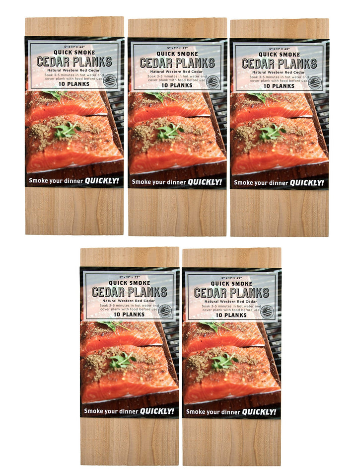 50 5x11" Quick Soak Cedar Grilling Planks Wildwood Grilling Outlet